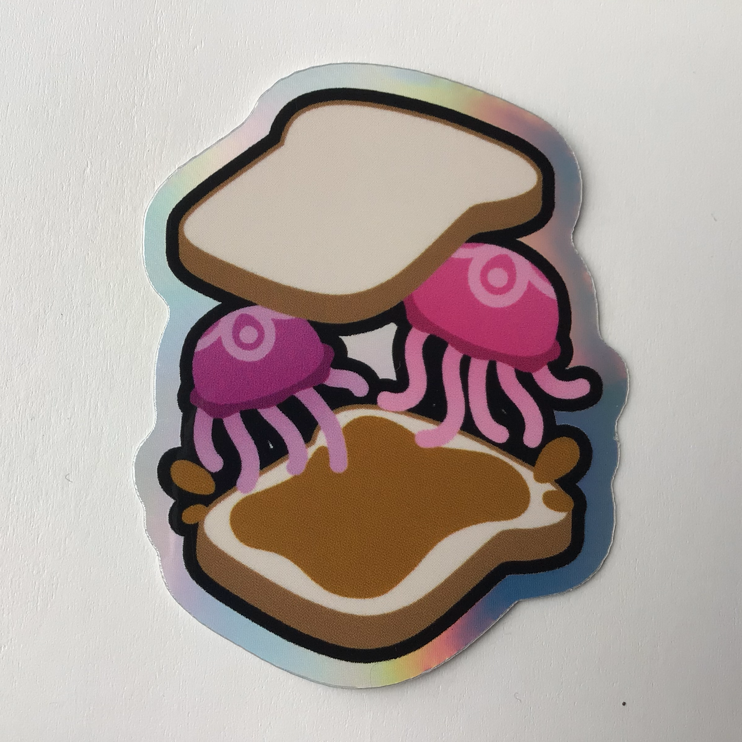 Peanut Butter and Jellyfish Holographic Vinyl Sticker