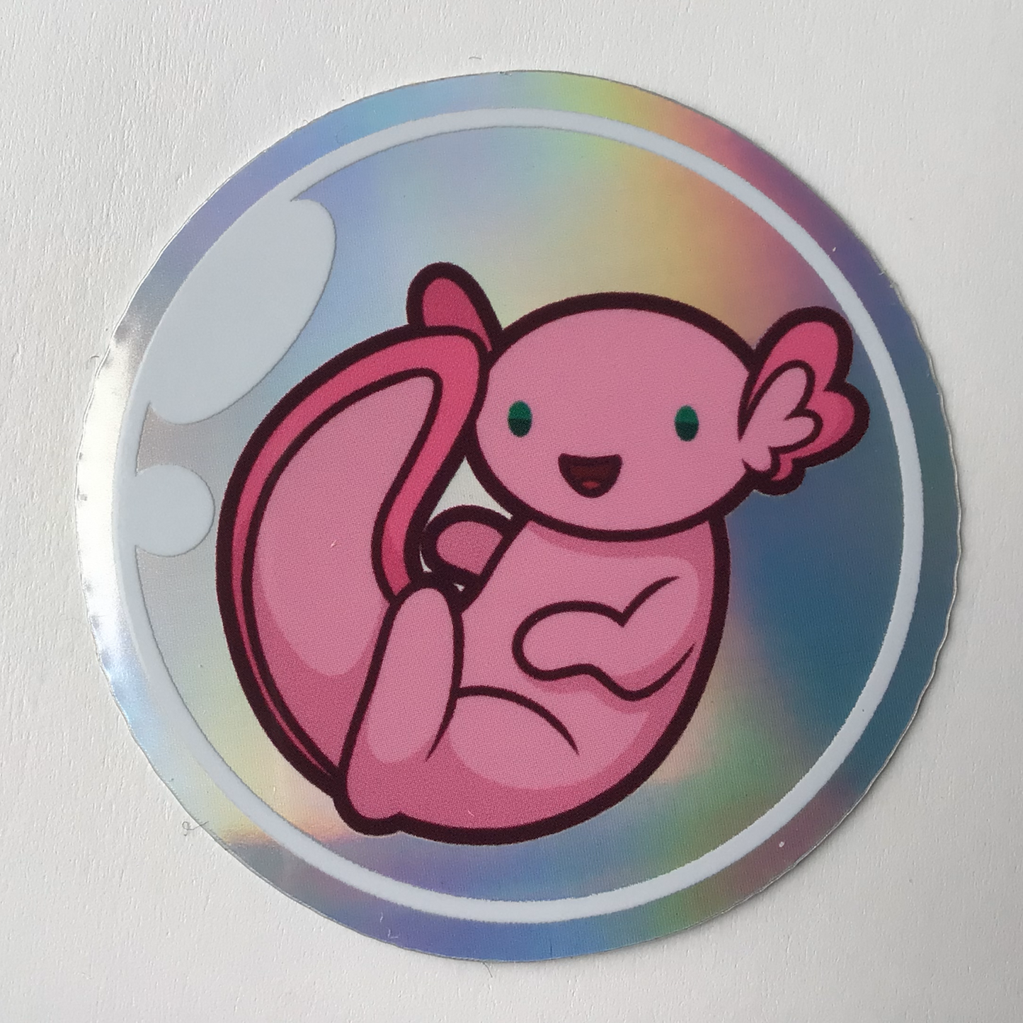 Axolotl Bubble Holographic Vinyl Sticker