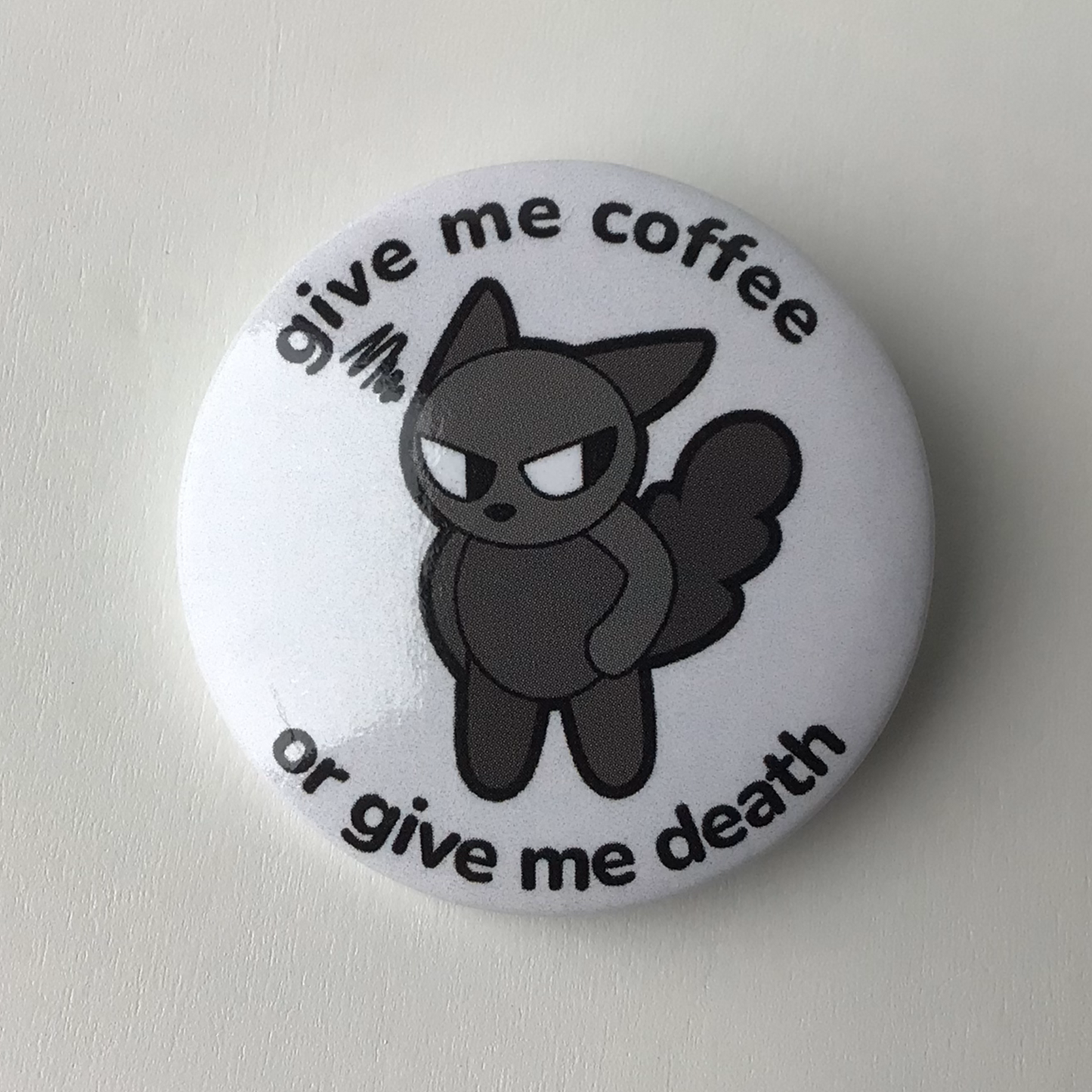 Coffee Wolf Button Badge
