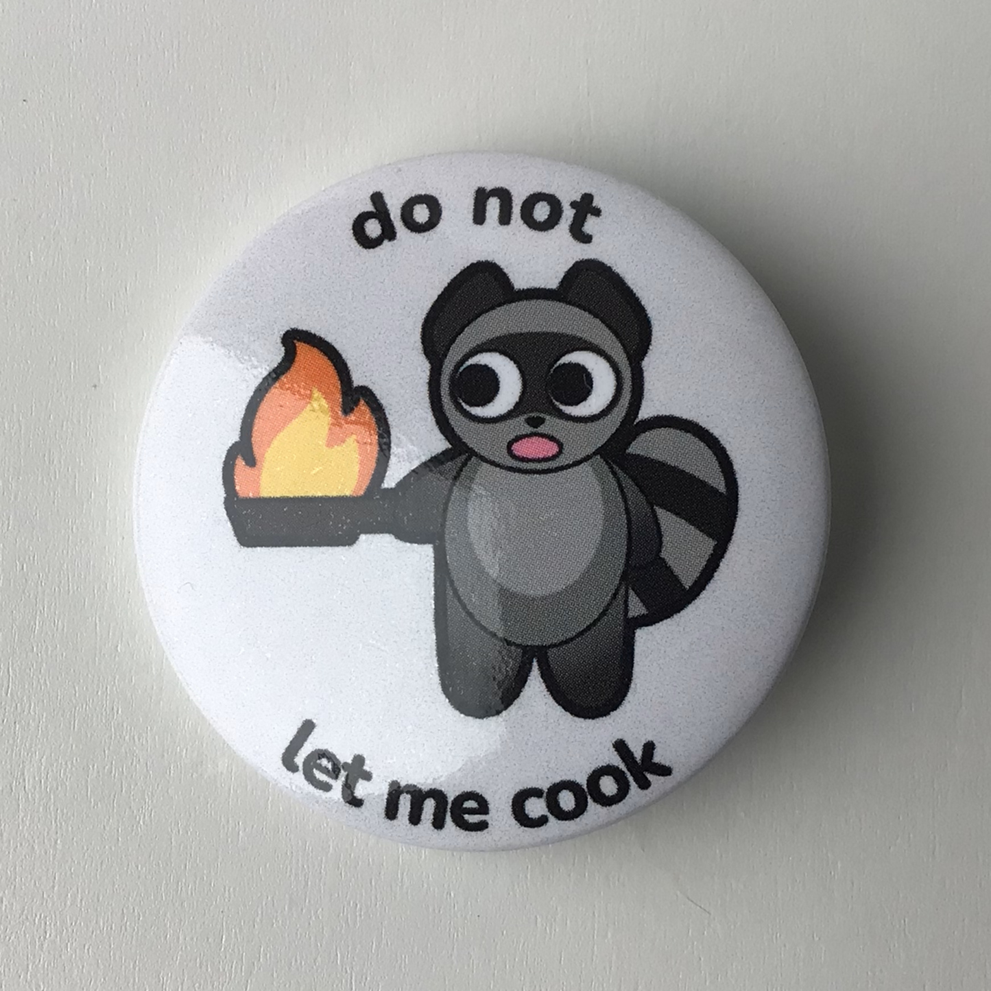 Cooking Raccoon Button Badge