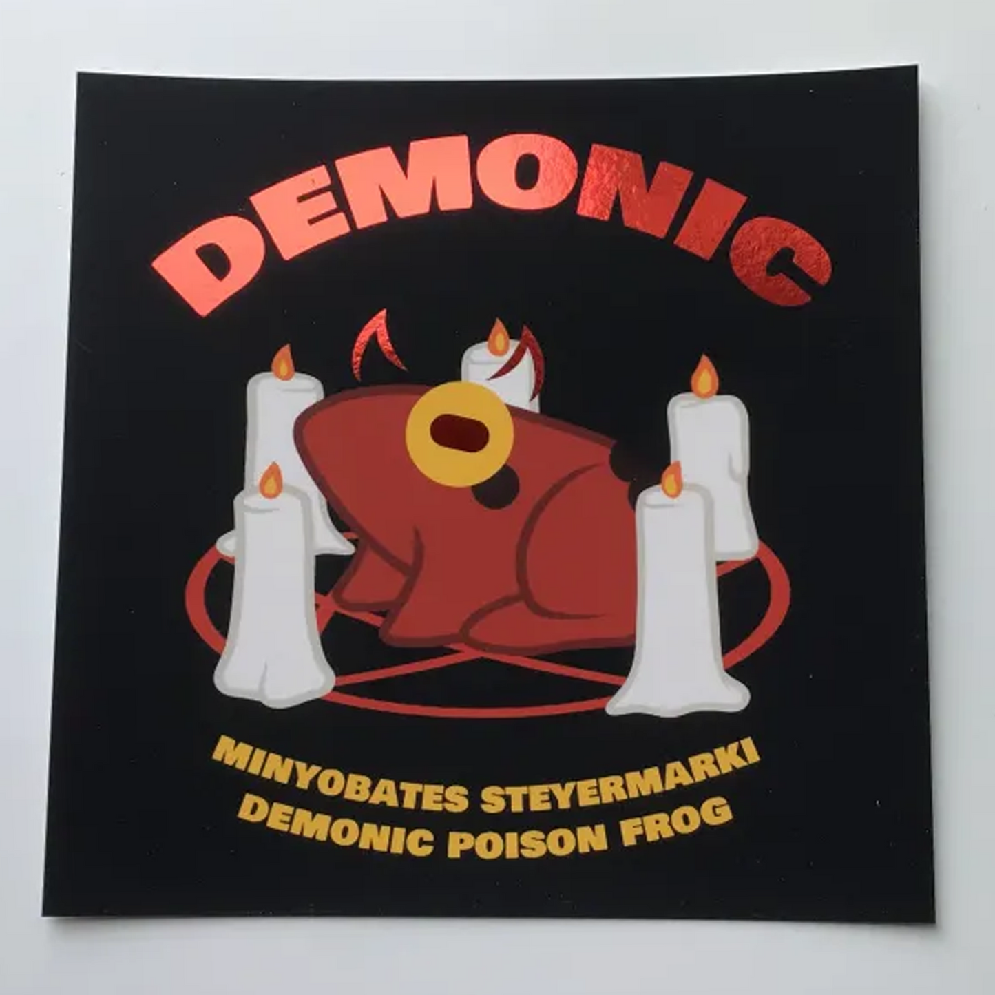Demonic Frog Square Foil Print