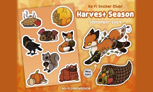 Ko-Fi Sticker Club! Harvest Season (September '24)