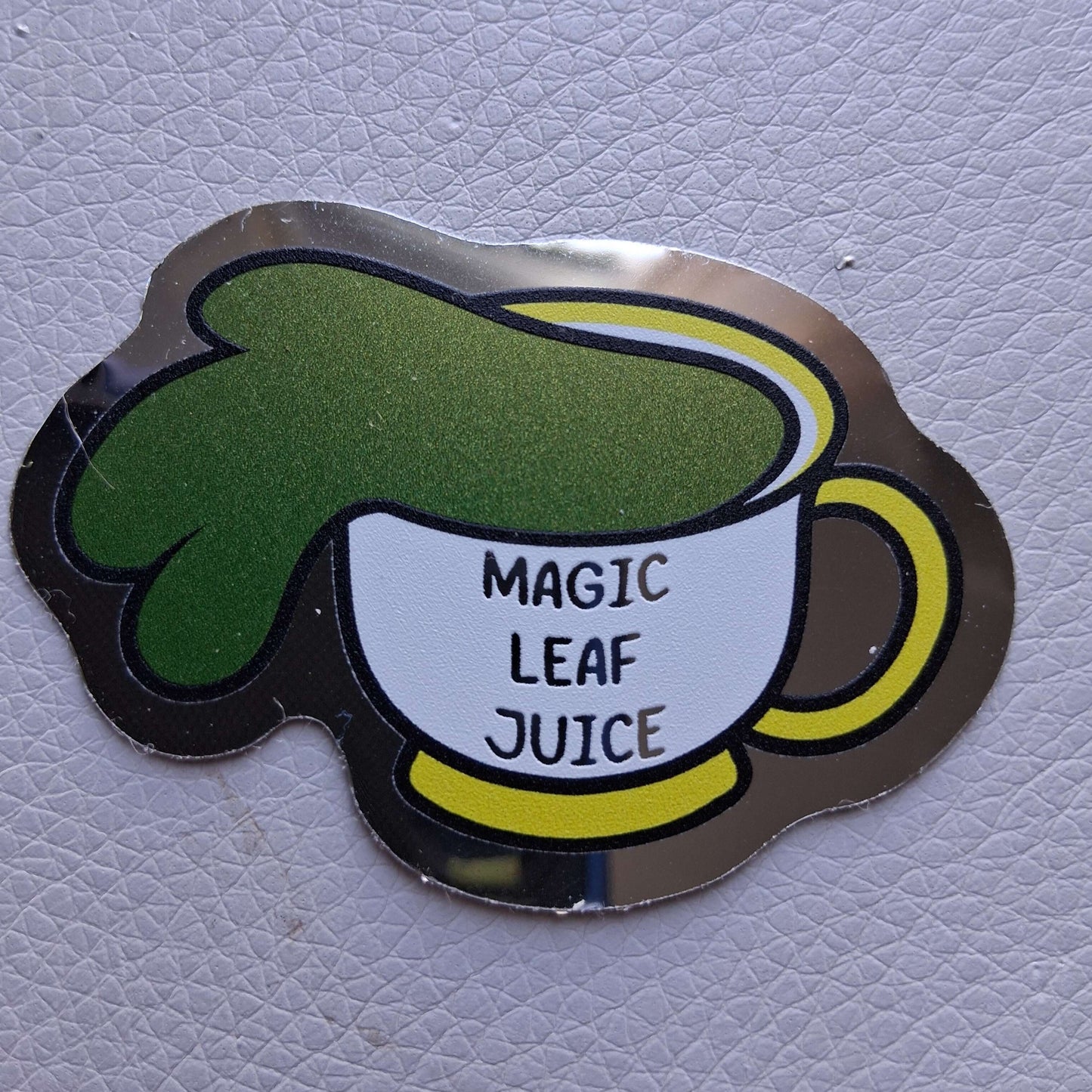 Magic Leaf Juice Mirror Vinyl Sticker