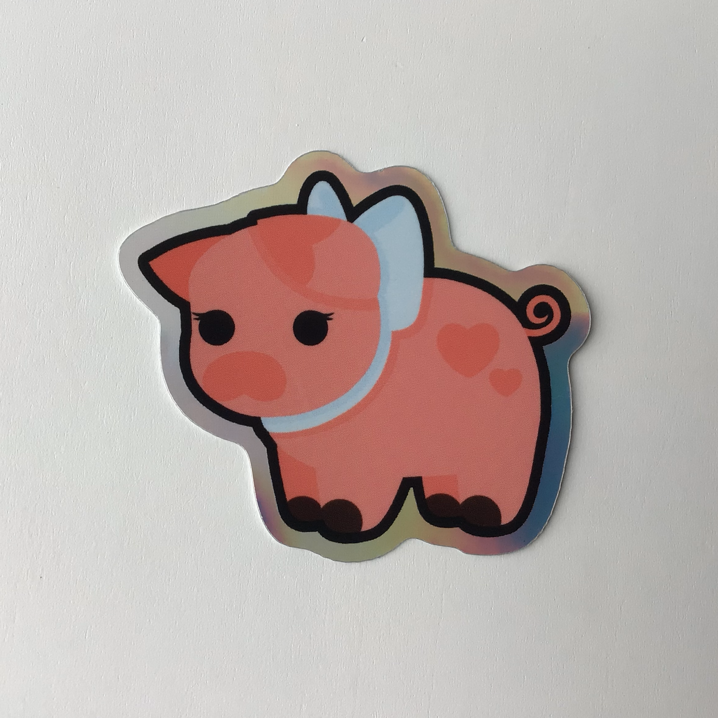 Princess the Pig Holographic Vinyl Sticker