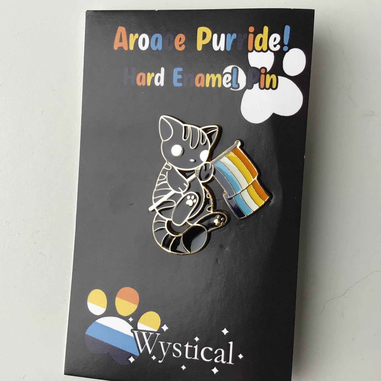 Aroace Pride Kitty Enamel Pin