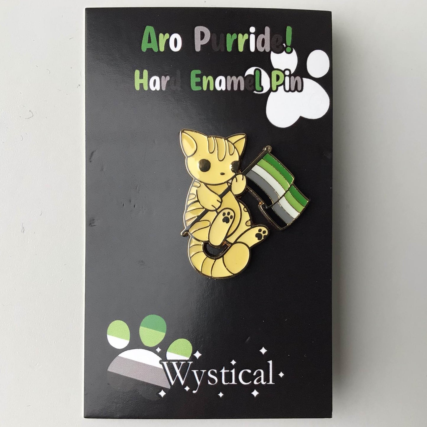 Aromantic Pride Kitty Enamel Pin