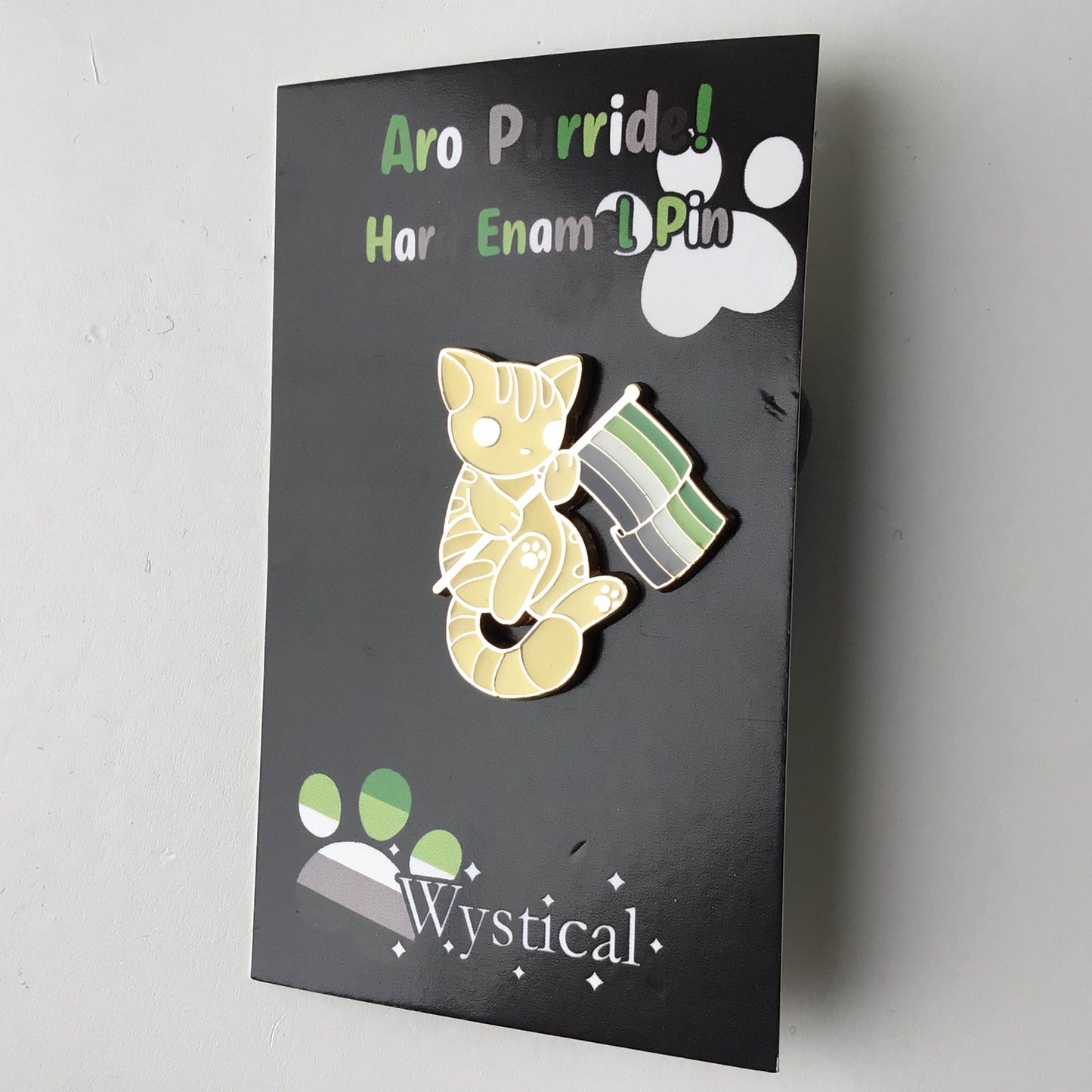 Aromantic Pride Kitty Enamel Pin