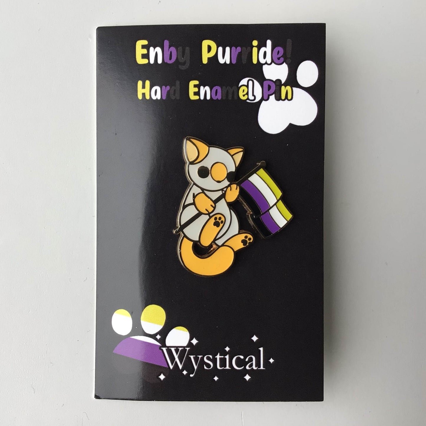 Non-Binary Pride Kitty Enamel Pin