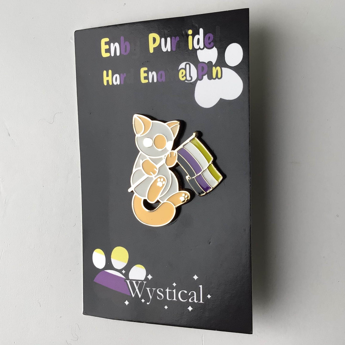 Non-Binary Pride Kitty Enamel Pin