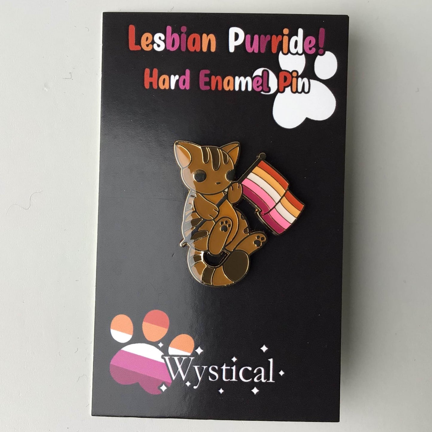 Lesbian Pride Kitty Enamel Pin