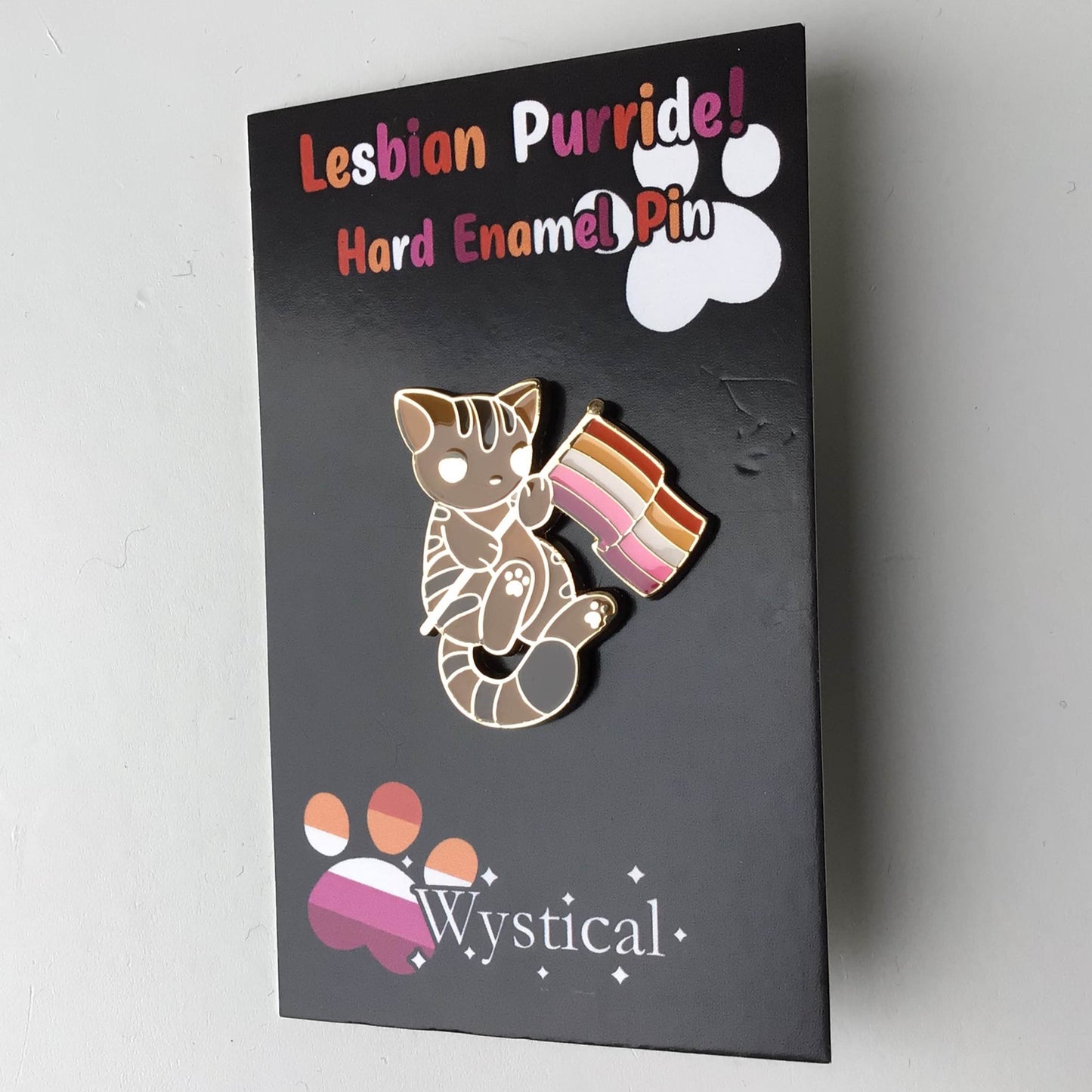 Lesbian Pride Kitty Enamel Pin