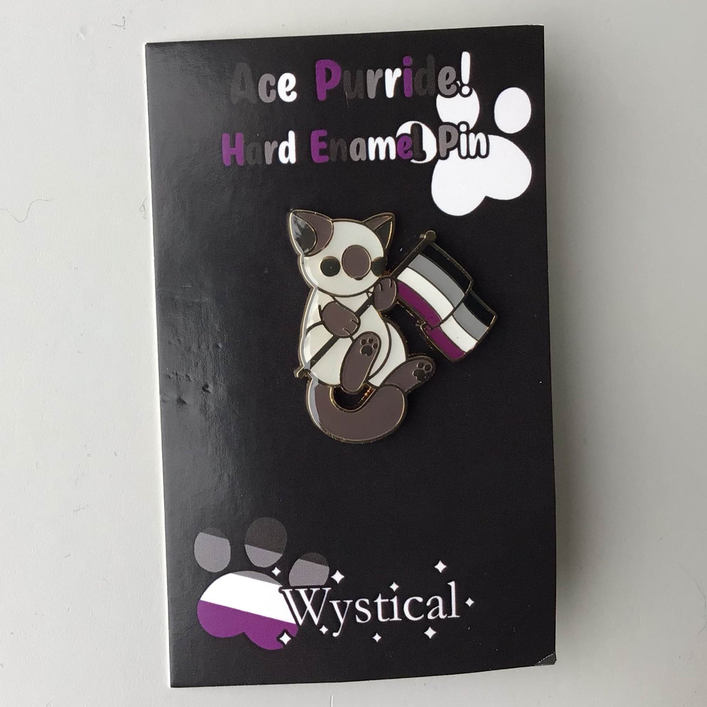 Asexual Pride Kitty Enamel Pin