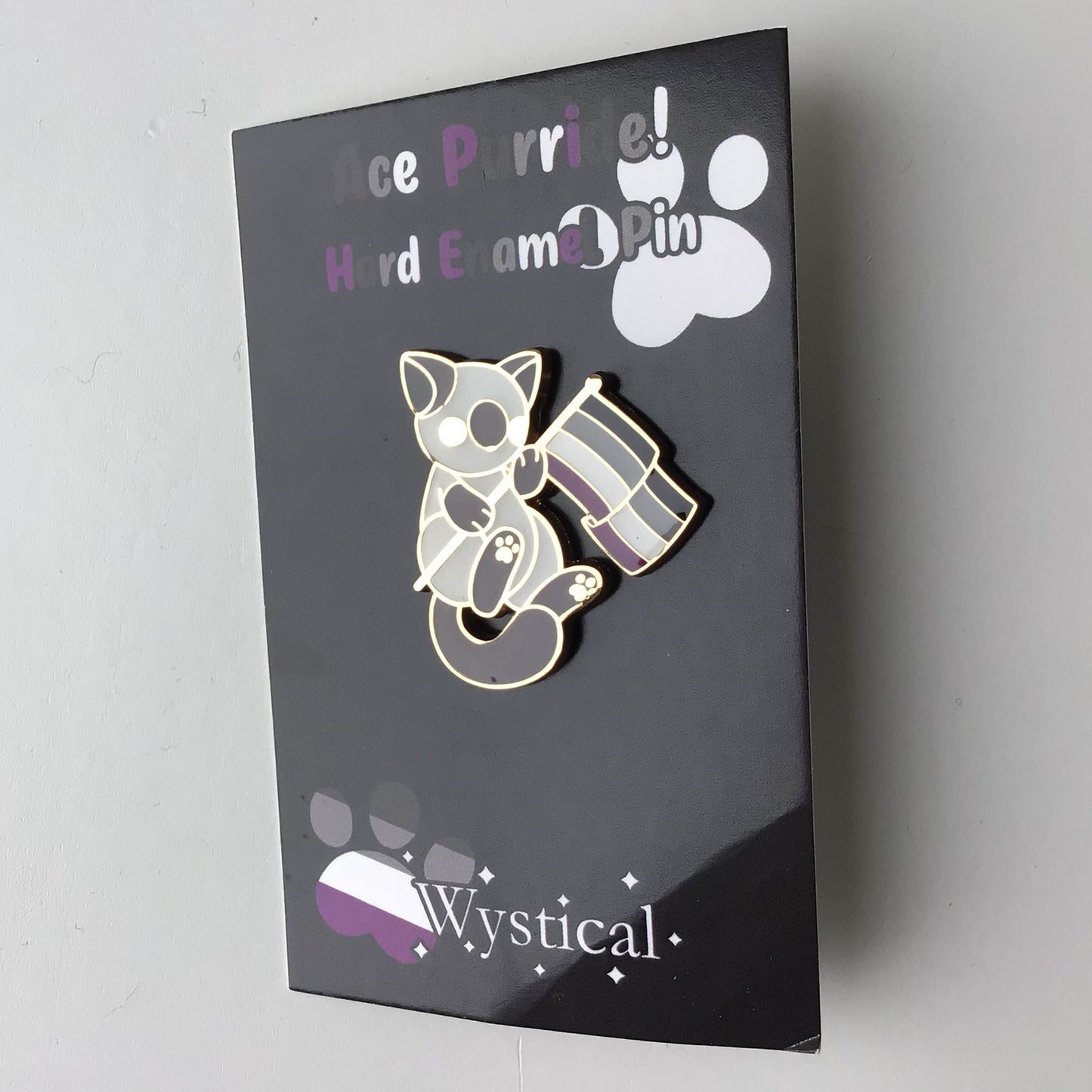 Asexual Pride Kitty Enamel Pin