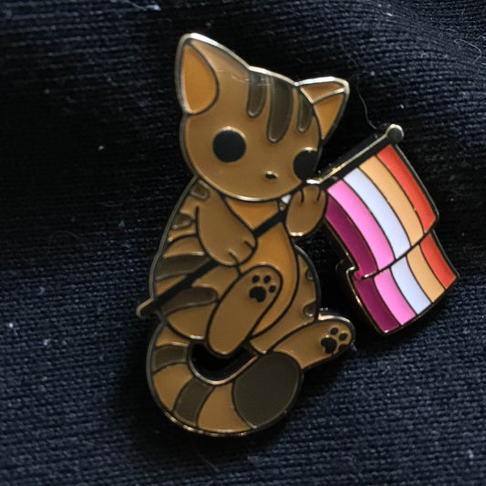 Lesbian Pride Kitty Enamel Pin