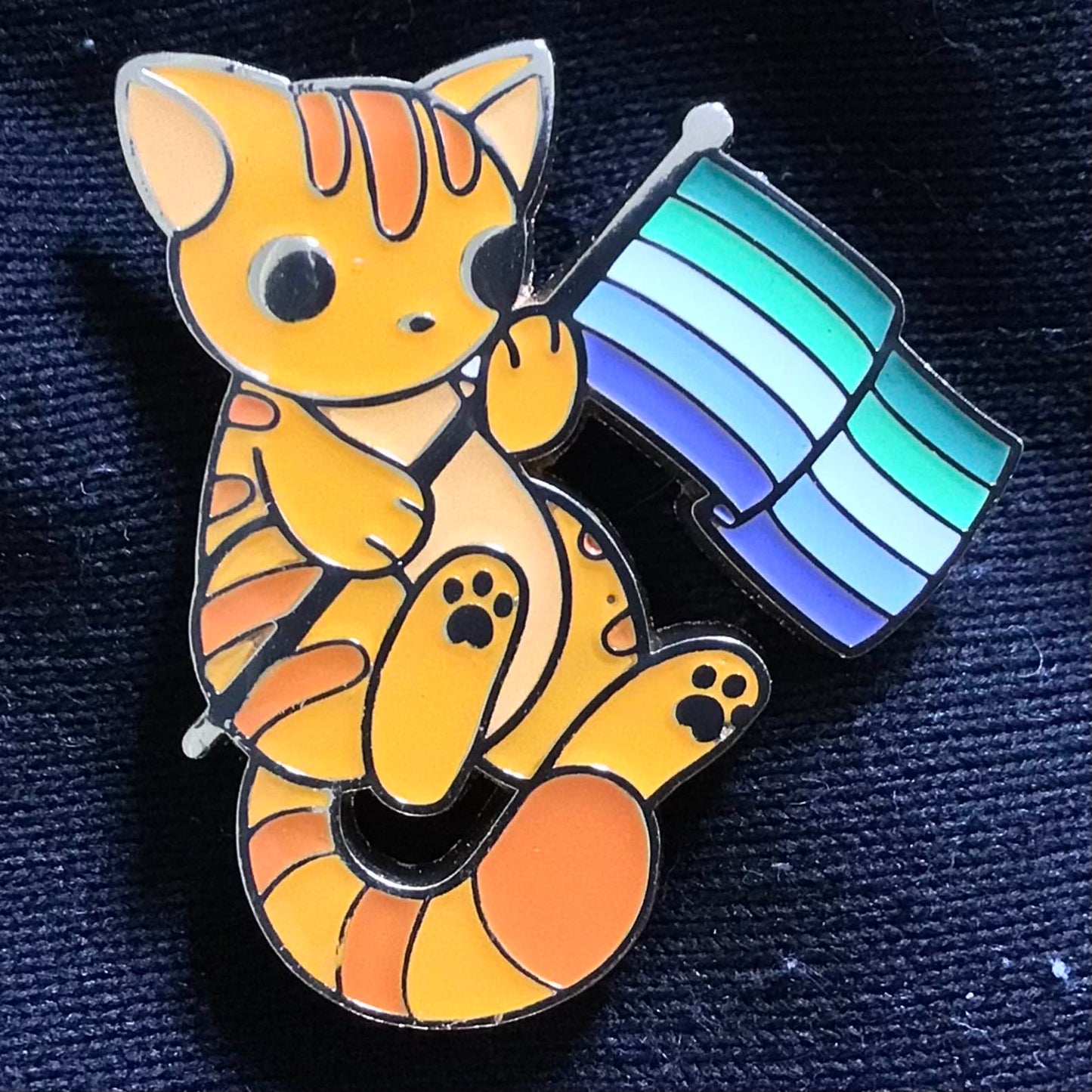 Gay Pride Kitty Enamel Pin