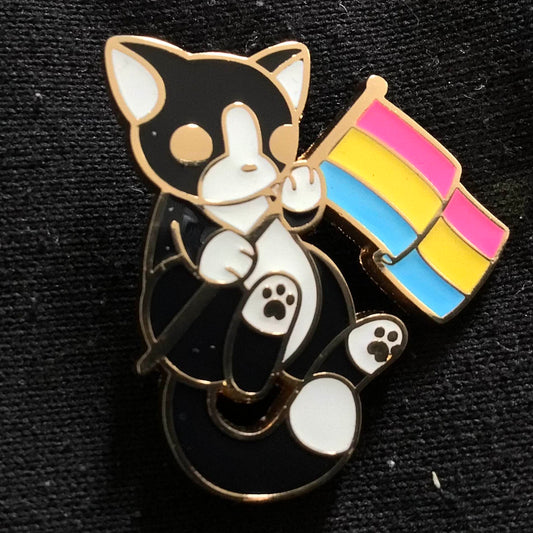 Pansexual Pride Kitty Enamel Pin