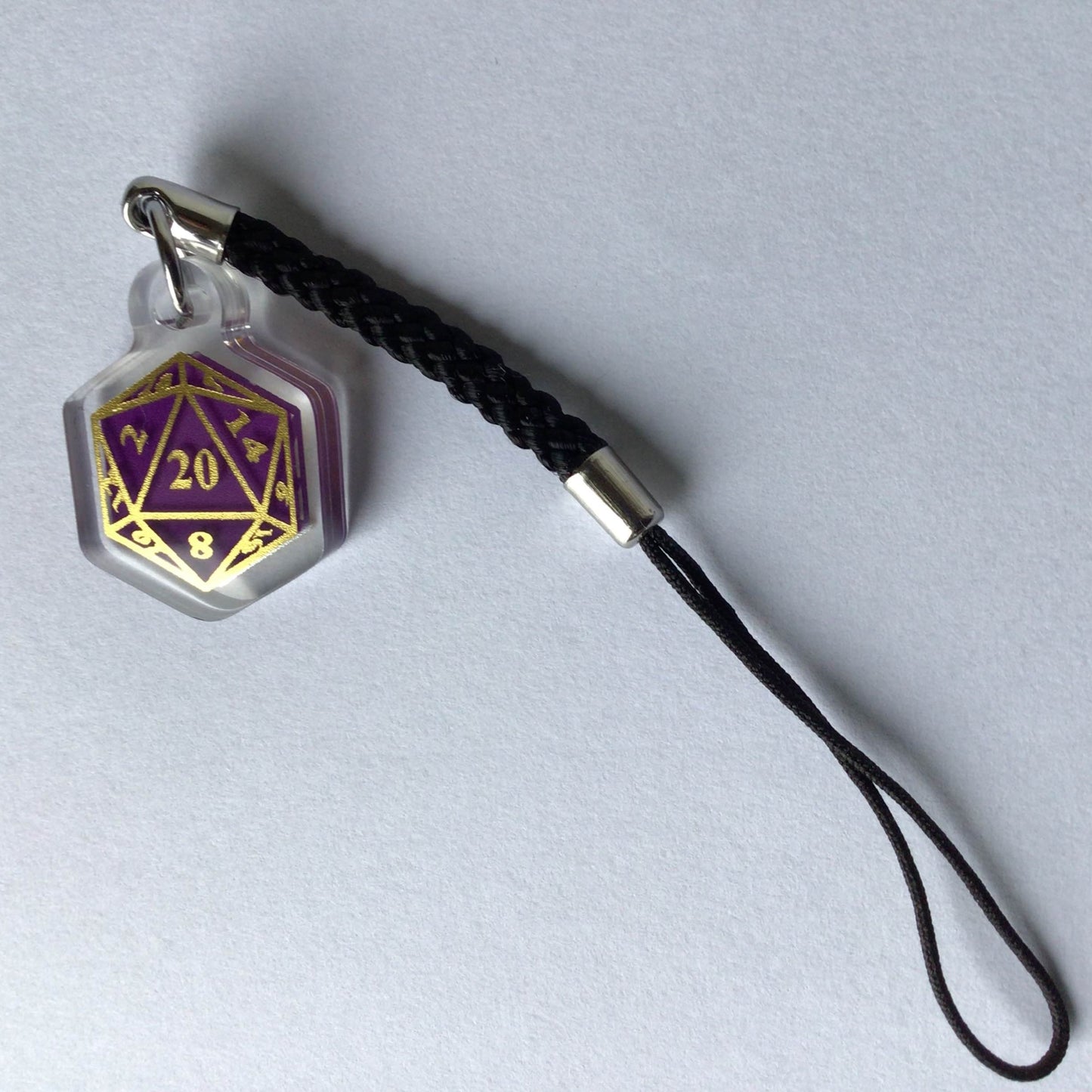 Gold Foil D20 Acrylic Charm