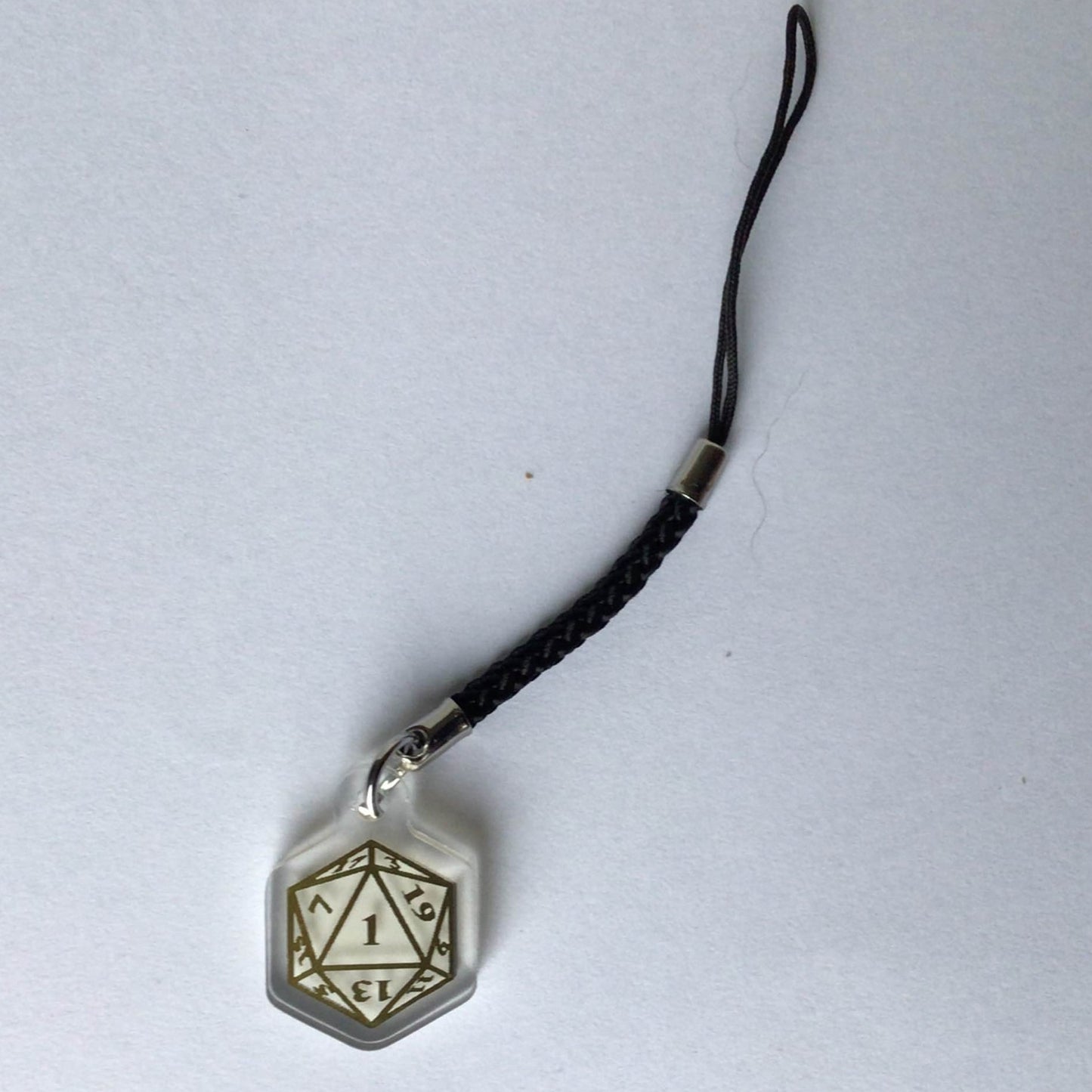 Gold Foil D20 Acrylic Charm