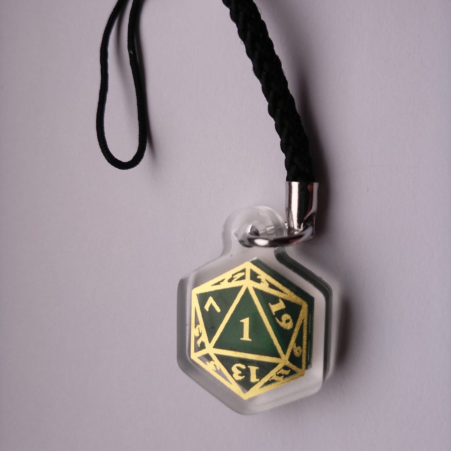 Gold Foil D20 Acrylic Charm